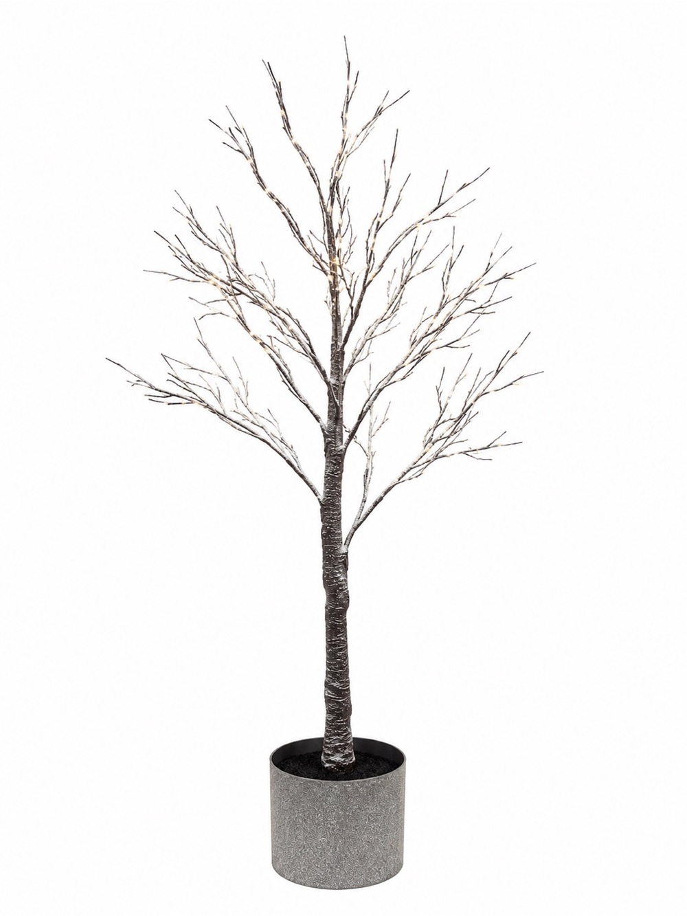 white birch Brown Birch Branch LED Tree with Planter